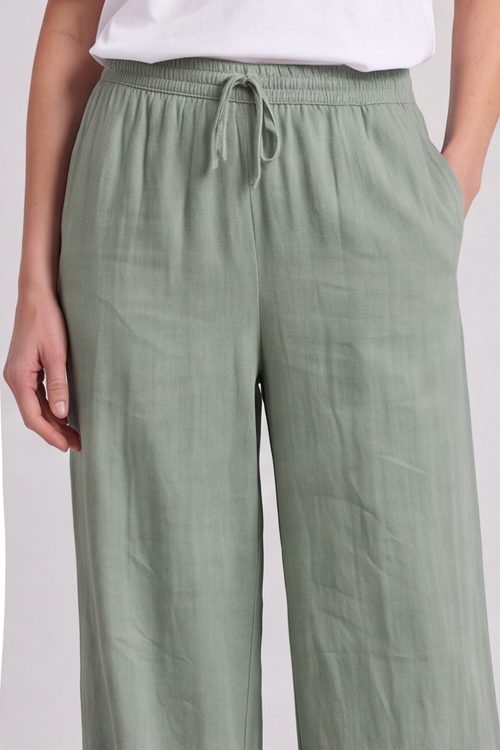 Elena Linen Light Khaki Trousers - Image 3