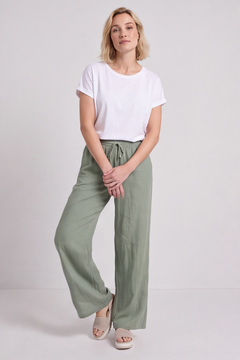 Elena Linen Light Khaki Trousers