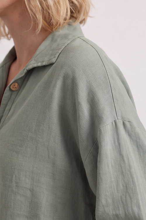 Elena Linen Light Khaki Trousers - Image 9