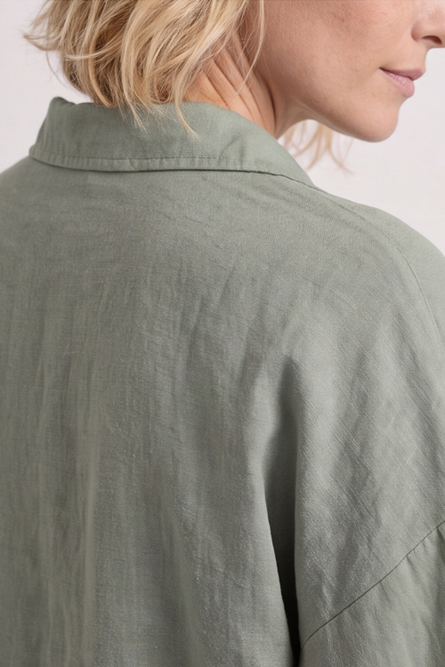 Elena Linen Light Khaki Trousers - Image 10