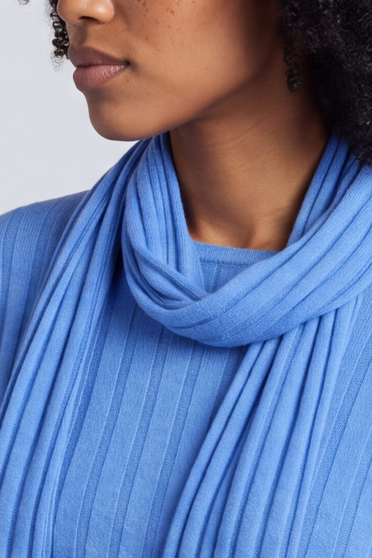 Santana Knitted Scarf Top Cobalt