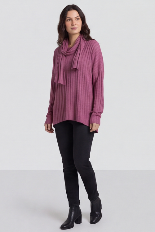 Santana Knitted Scarf Top Grape - Image 2