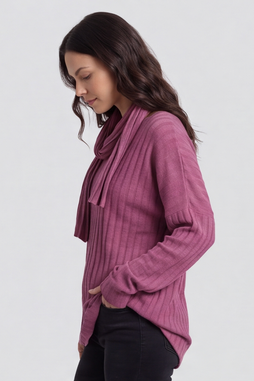 Santana Knitted Scarf Top Grape - Image 3