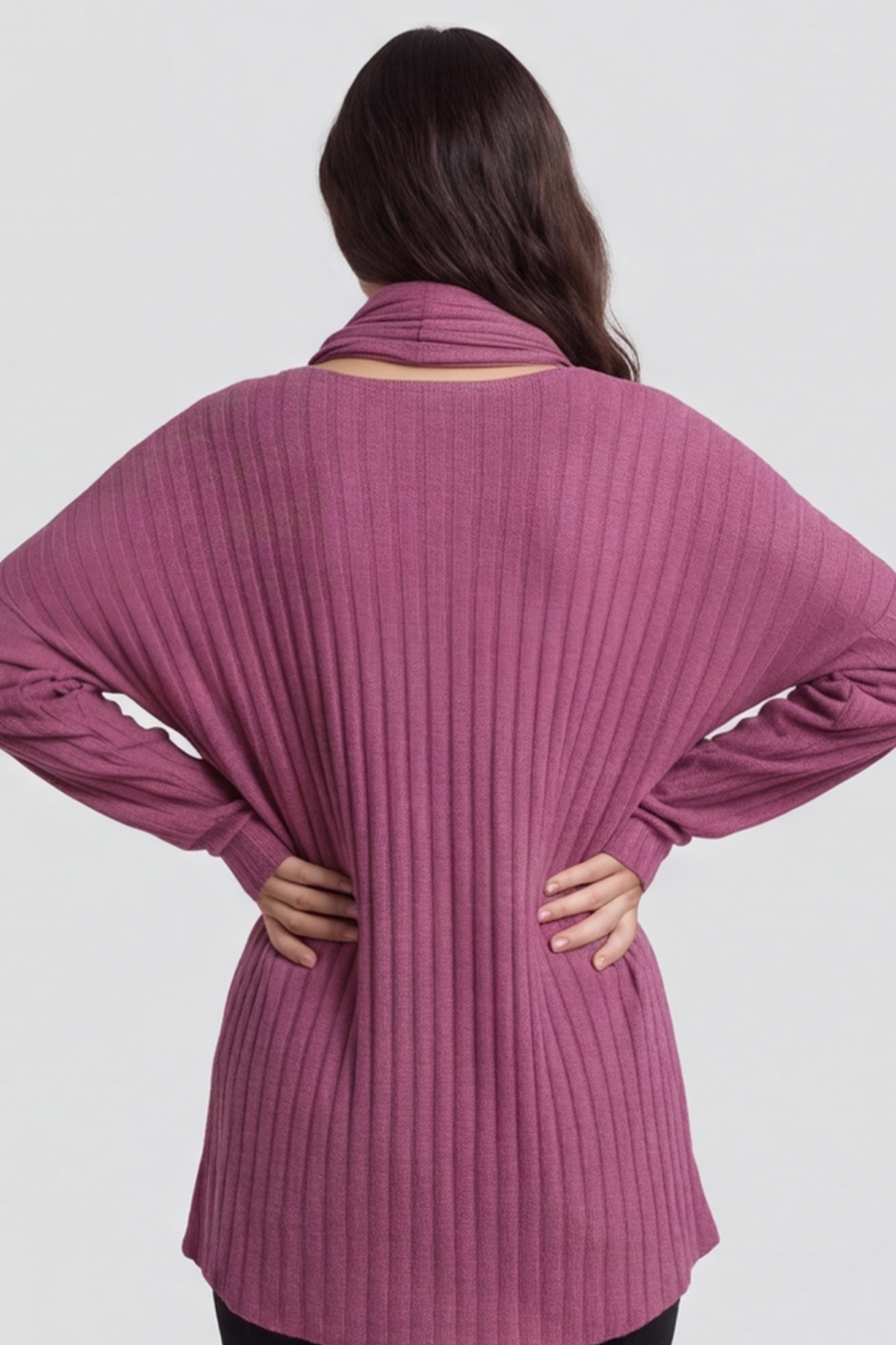 Santana Knitted Scarf Top Grape