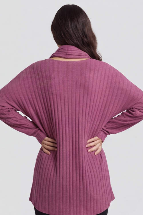 Santana Knitted Scarf Top Grape - Image 4