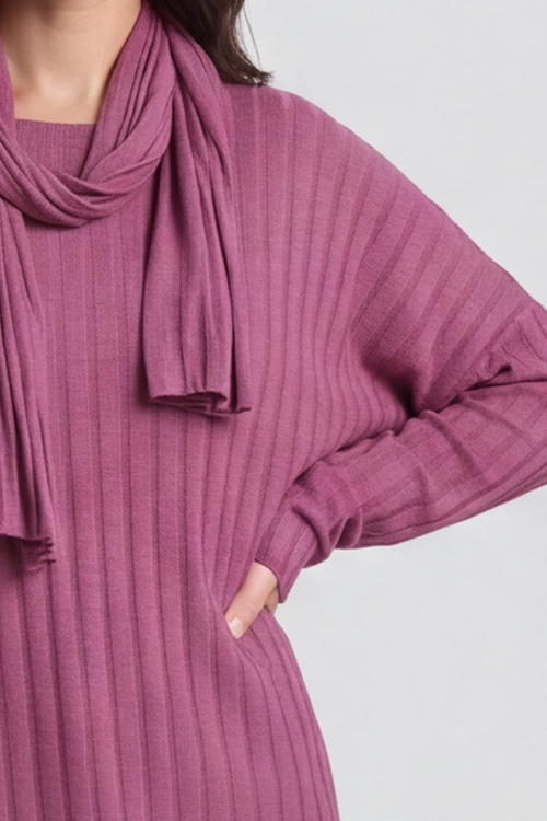Santana Knitted Scarf Top Grape - Image 5