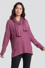 Santana Knitted Scarf Top Grape Grape - Santana Knitted Scarf Top Grape