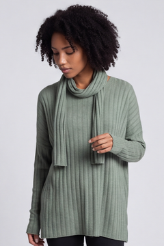 Santana Knitted Scarf Top Khaki