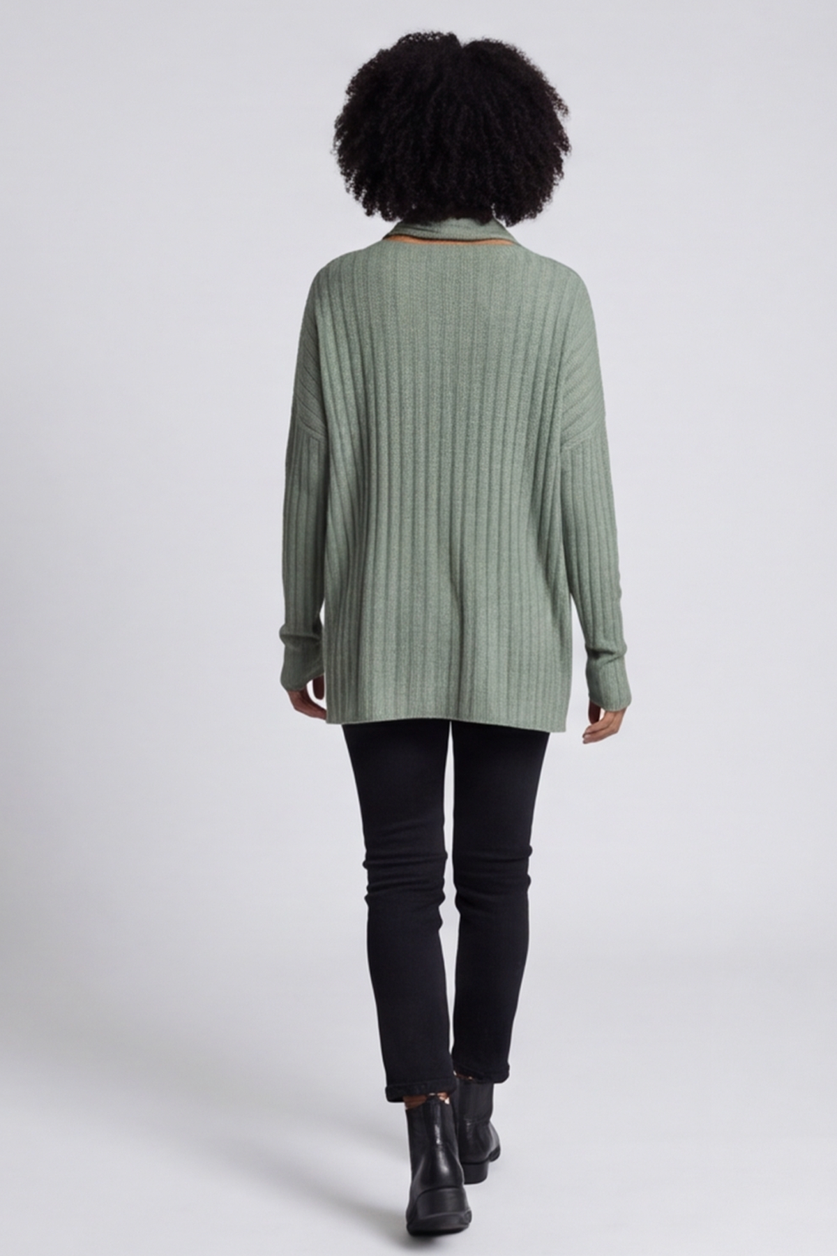 Santana Knitted Scarf Top Khaki