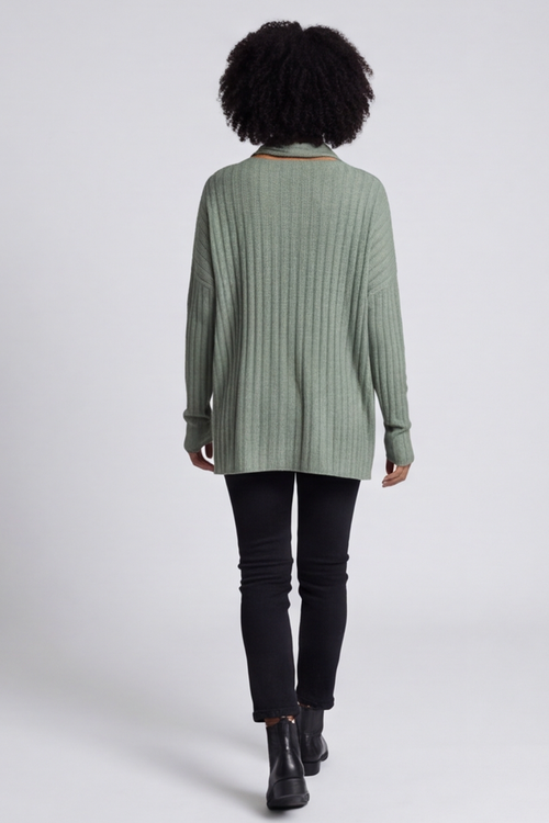 Santana Knitted Scarf Top Khaki - Image 3