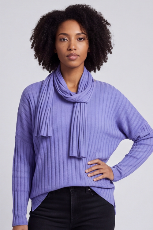 Santana Knitted Scarf Top Lilac - Image 3