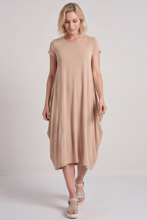 Sariah Short Sleeve Dress Mocha - Image 1