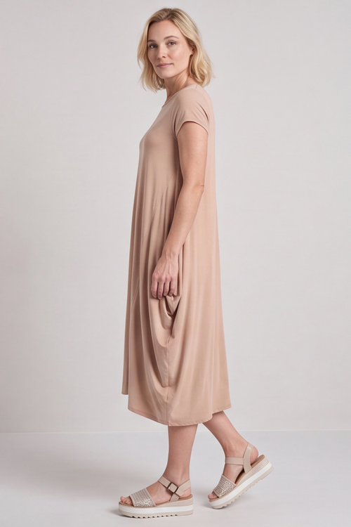 Sariah Short Sleeve Dress Mocha - Image 2