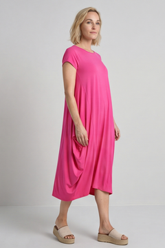 Sariah Short Sleeve Dress Fuchsia