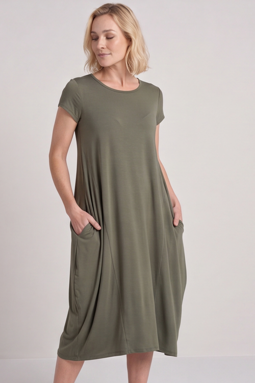 Sariah Short Sleeve Dress Khaki - Image 2
