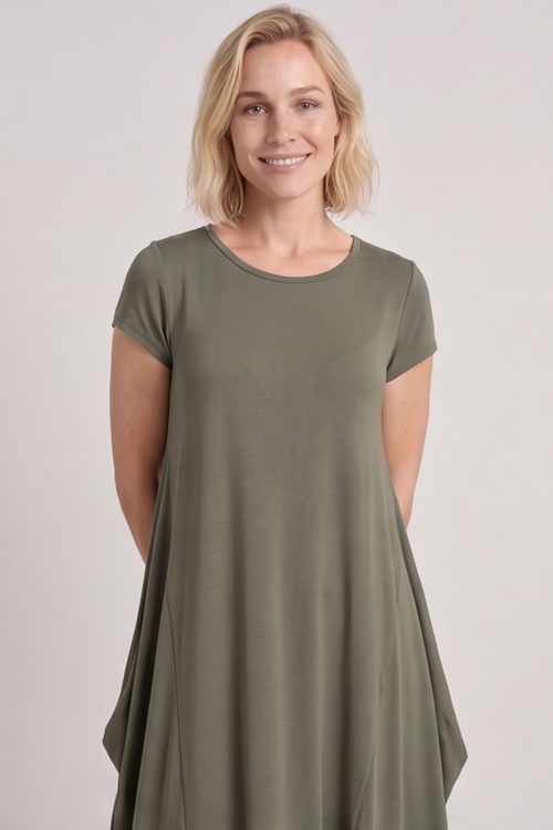 Sariah Short Sleeve Dress Khaki - Image 4