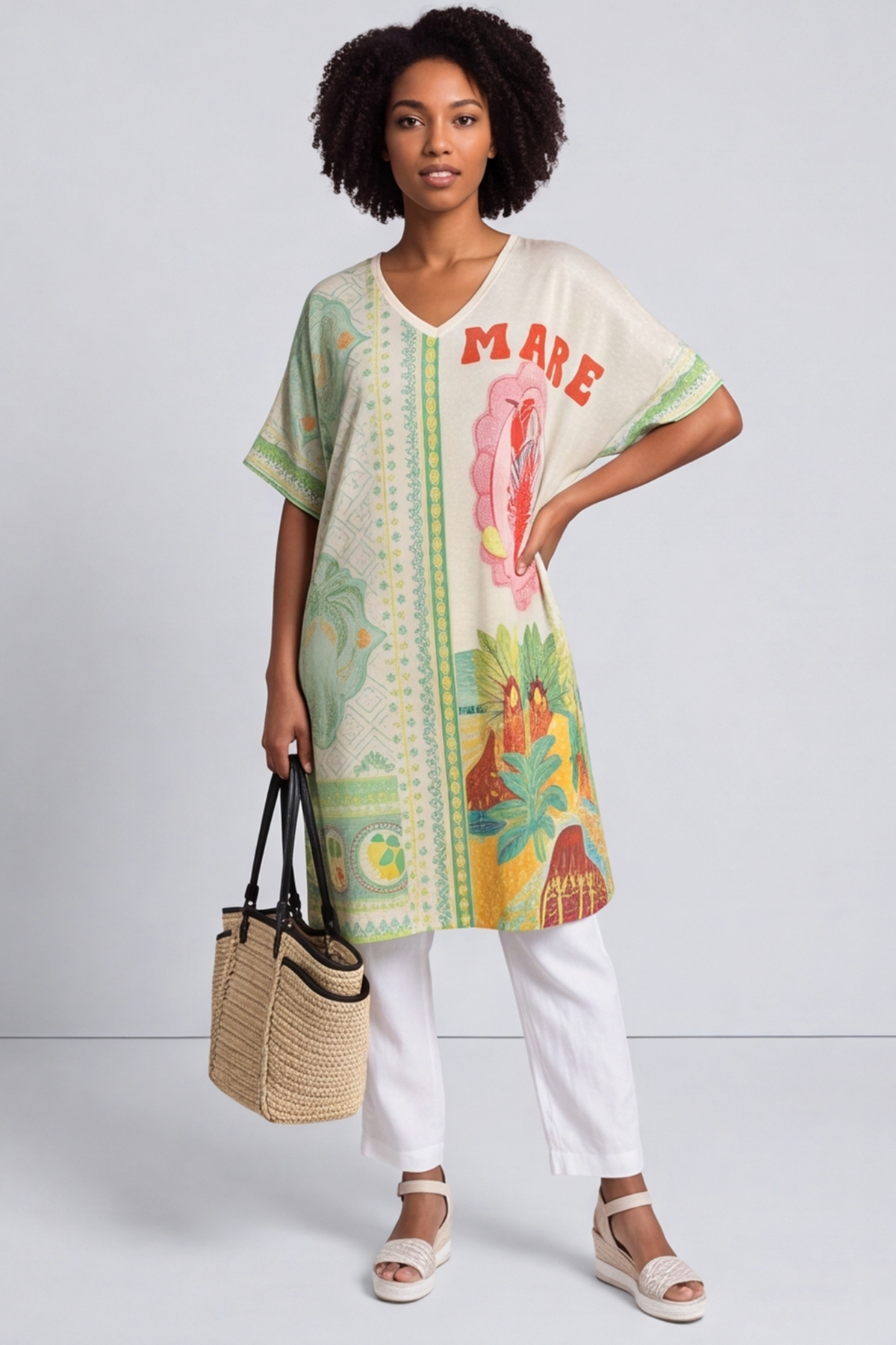 Attie V Neck Shimmer  Dress
