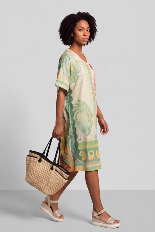 Attie V Neck Shimmer  Dress - Image 9