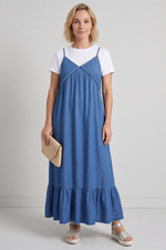 Shanna Strap Denim Dress Mid Denim Mid Denim - Shanna Strap Denim Dress Mid Denim
