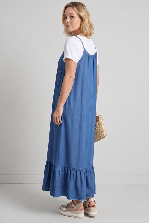 Shanna Strap Denim Dress Mid Denim - Image 4