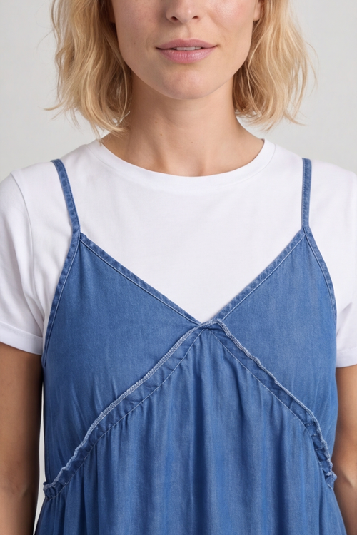 Shanna Strap Denim Dress Mid Denim - Image 3