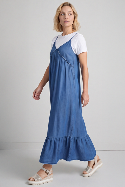 Shanna Strap Denim Dress Mid Denim - Image 5