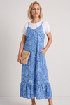 Shanna Print Strap Denim Dress Mid Denim