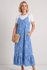 Shanna Print Strap Denim Dress Mid Denim