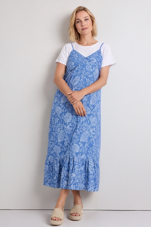 Shanna Print Strap Denim Dress Mid Denim - Image 4