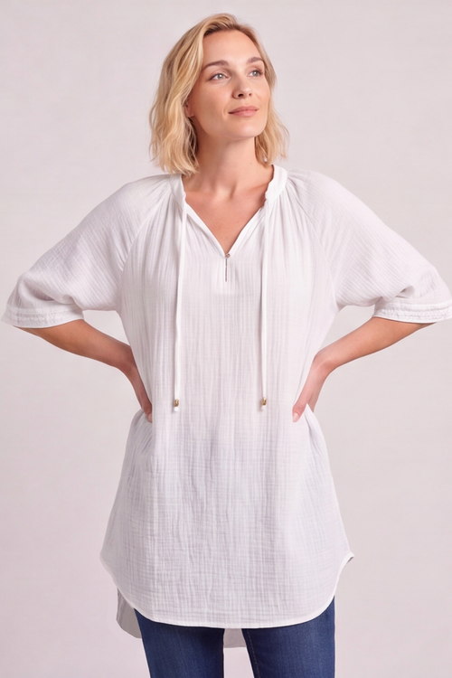 Sorrento Cotton White Top - Image 1