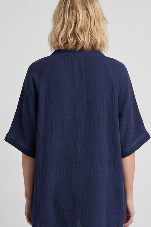 Sorrento Cotton Navy Tunic - Image 5