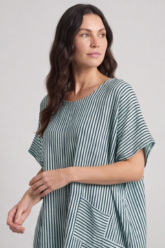 Naima Stripe Top Sage Green