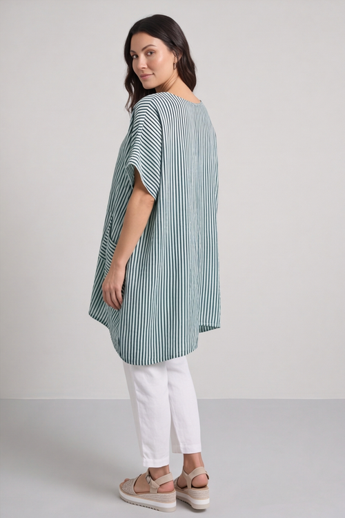 Naima Stripe Top Sage Green - Image 5