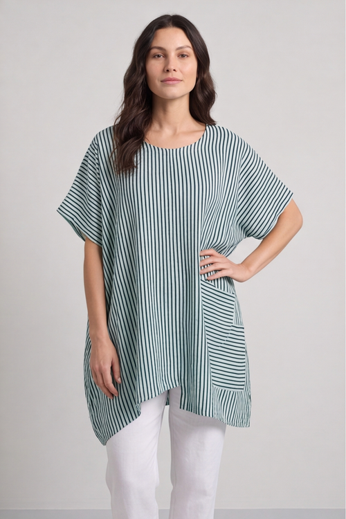Naima Stripe Top Sage Green - Image 6