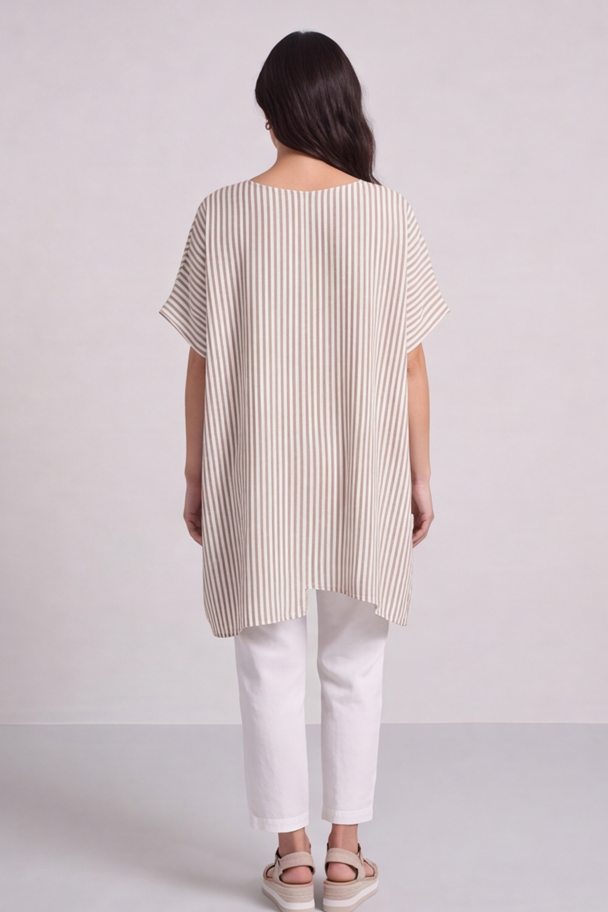 Naima Stripe Top Stone