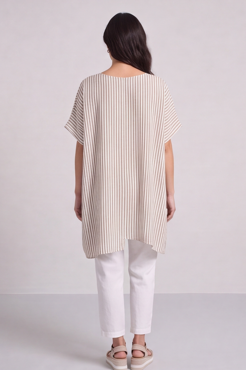 Naima Stripe Top Stone - Image 3