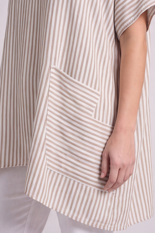 Naima Stripe Top Stone - Image 4