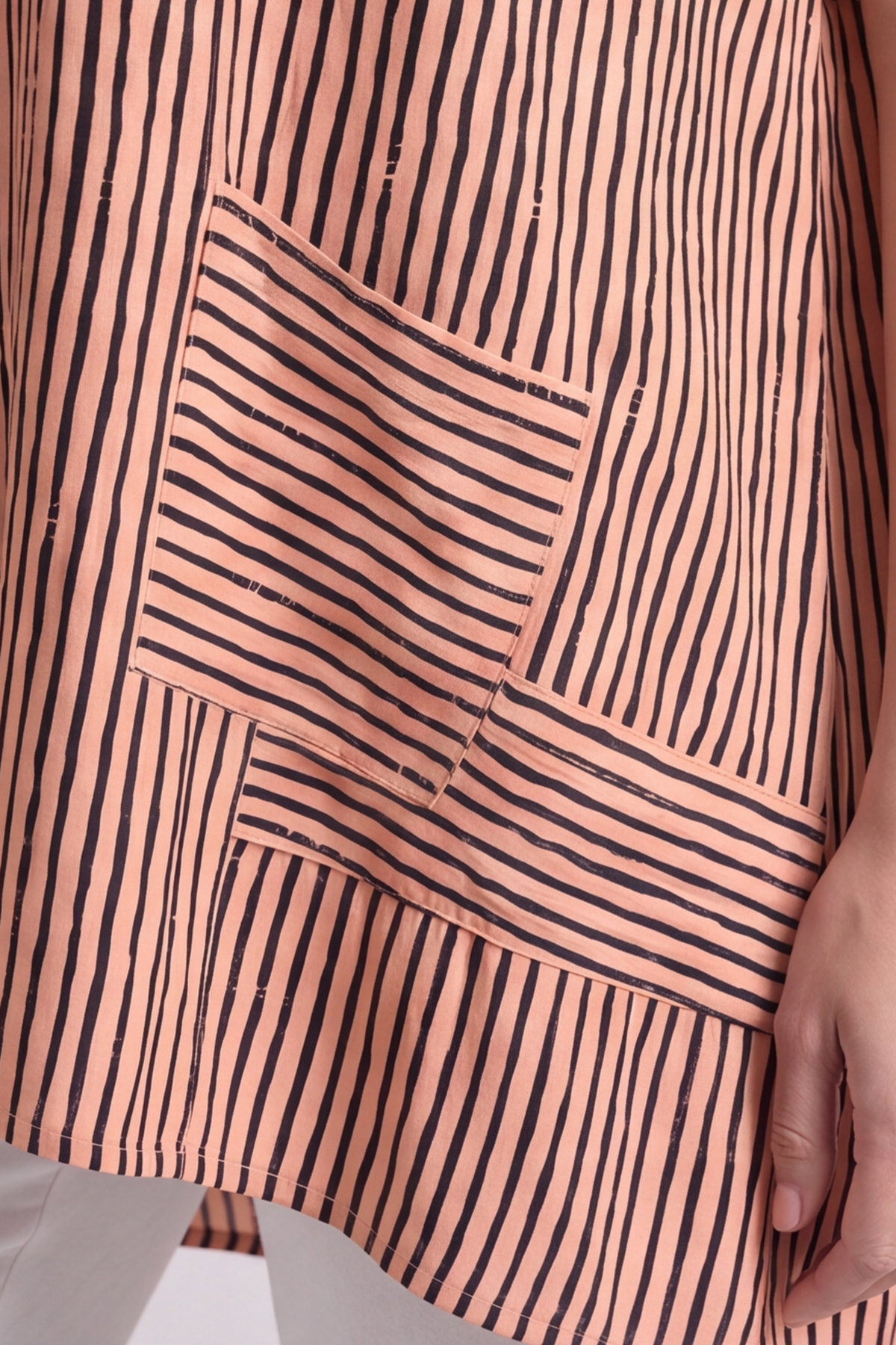Naima Stripe Top Light Orange