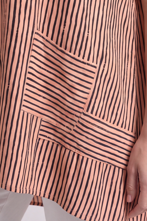 Naima Stripe Top Light Orange - Image 2