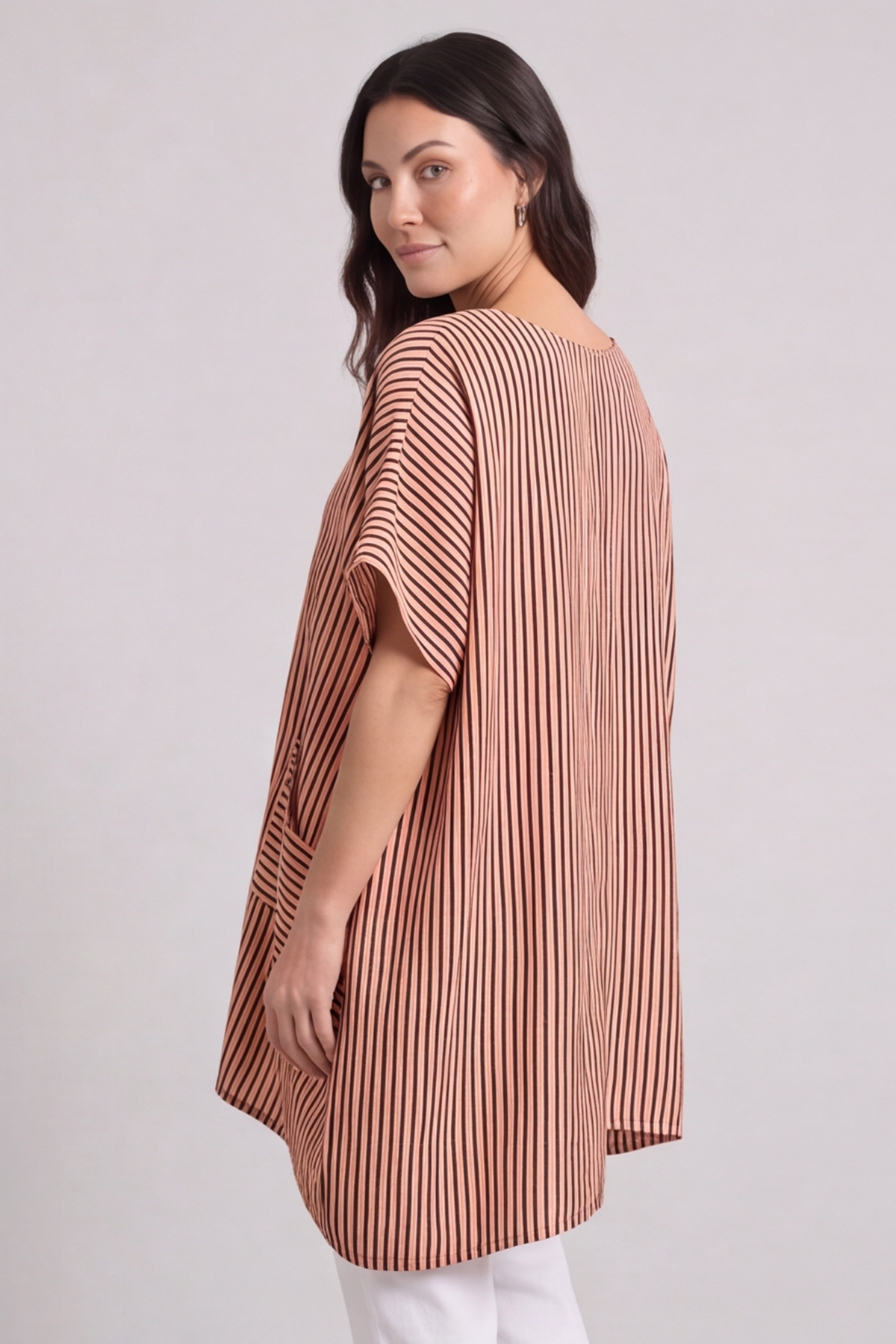 Naima Stripe Top Light Orange