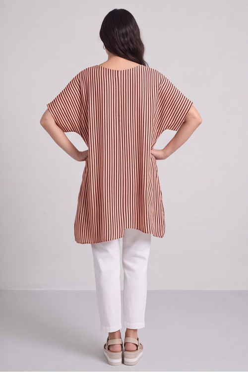 Naima Stripe Top Light Orange - Image 5