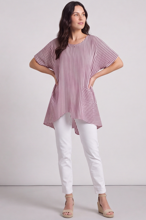 Naima Stripe Top Pink - Image 4