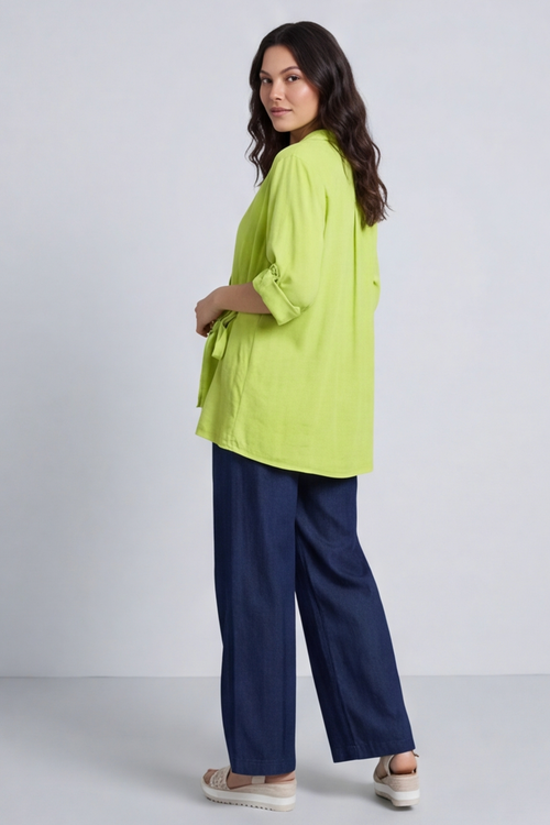 Shyla Check Wrap Top Lime - Image 5