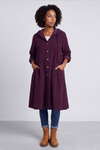 Sian Hooded Needlecord Jacket Burgundy