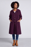 Sian Hooded Needlecord Jacket Burgundy