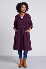 Sian Hooded Needlecord Jacket Burgundy Burgundy - Sian Hooded Needlecord Jacket Burgundy