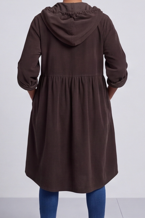 Sian Hooded Needlecord Jacket Cocoa - Image 4