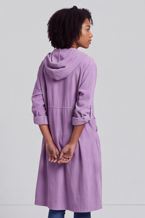 Sian Hooded Needlecord Jacket Purple - Image 4