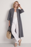 Sienna Button Linen Dress Charcoal