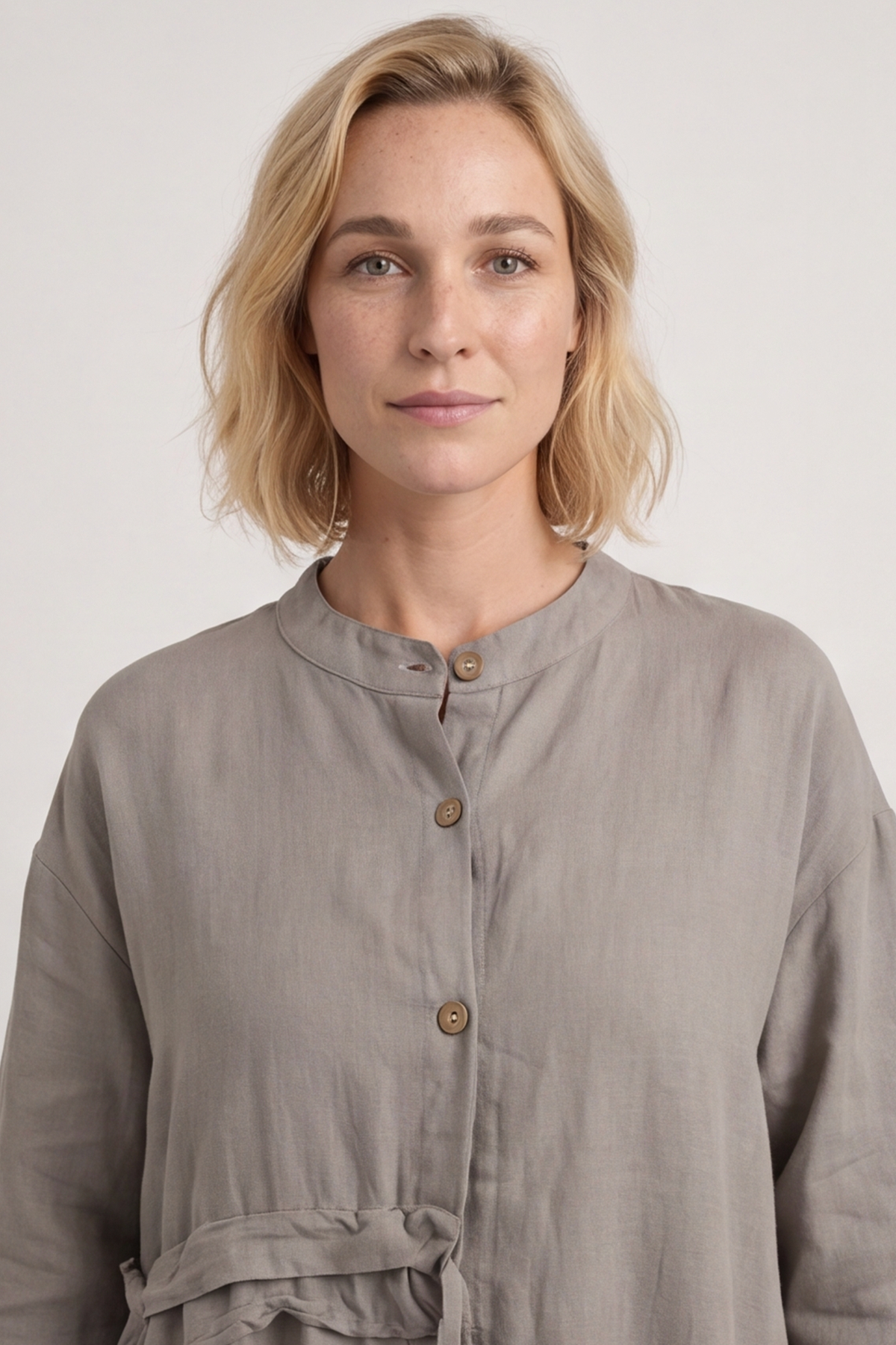 Sienna Button Linen Dress Mocha